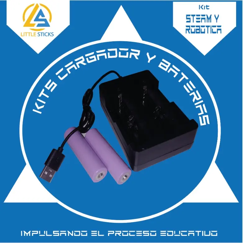 Cargador usb con 2 baterias 18650